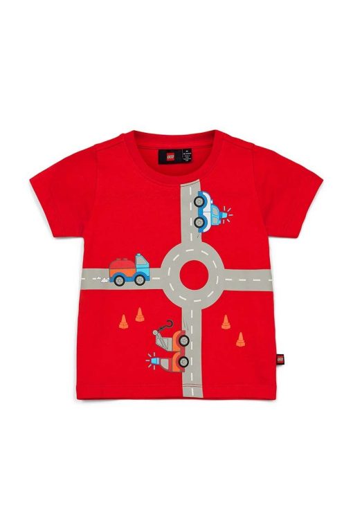 Lego tricou de bumbac pentru copii culoarea rosu