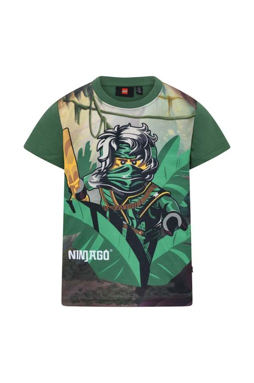 Lego tricou de bumbac pentru copii culoarea verde