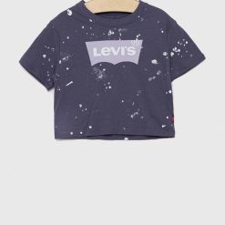 Levi's tricou de bumbac pentru copii culoarea albastru marin-Îmbrăcăminte