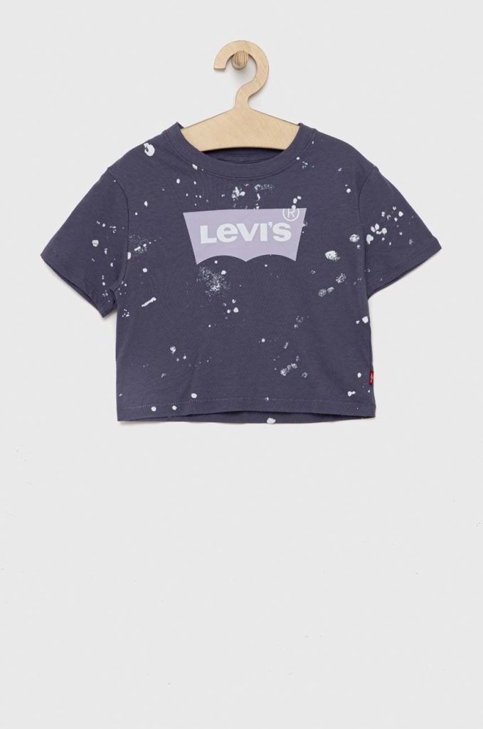 Levi's tricou de bumbac pentru copii culoarea albastru marin-Îmbrăcăminte