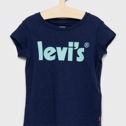 Levi's tricou de bumbac pentru copii culoarea albastru marin-Îmbrăcăminte