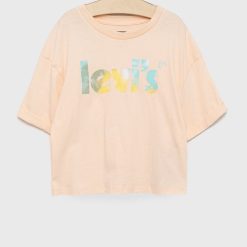 Levi's tricou de bumbac pentru copii culoarea roz-Îmbrăcăminte