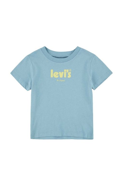 Levi's tricou de bumbac pentru copii culoarea turcoaz