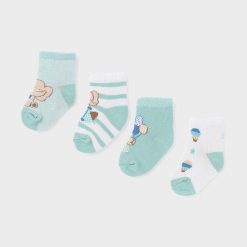 Mayoral Newborn sosete bebe 4-pack culoarea turcoaz-Îmbrăcăminte