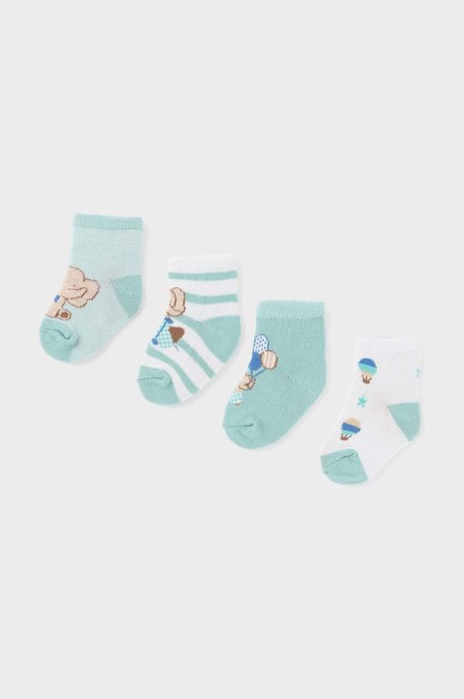 Mayoral Newborn sosete bebe 4-pack culoarea turcoaz-Îmbrăcăminte