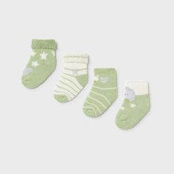 Mayoral Newborn sosete bebe 4-pack culoarea verde-Îmbrăcăminte