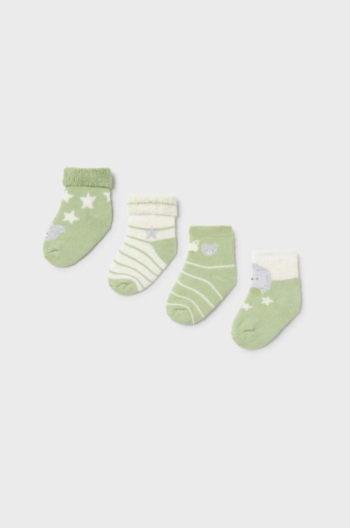 Mayoral Newborn sosete bebe 4-pack culoarea verde-Îmbrăcăminte