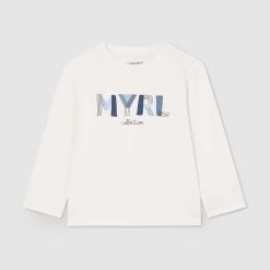 Mayoral longsleeve din bumbac pentru bebeluși culoarea bej