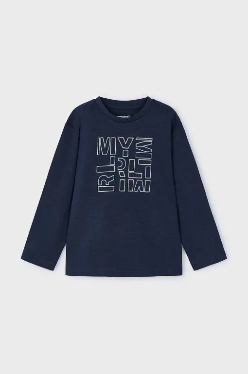 Mayoral longsleeve din bumbac pentru copii culoarea albastru marin