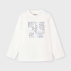 Mayoral longsleeve din bumbac pentru copii culoarea bej