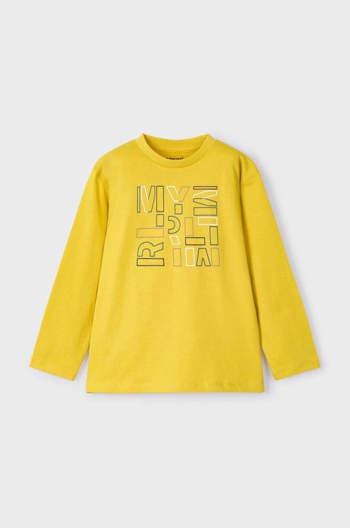 Mayoral longsleeve din bumbac pentru copii culoarea galben