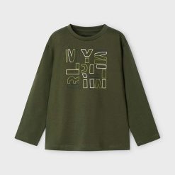 Mayoral longsleeve din bumbac pentru copii culoarea verde