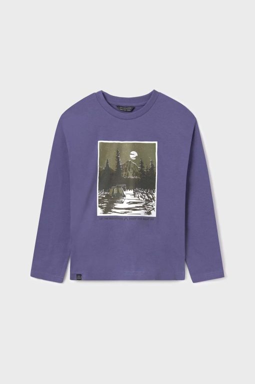 Mayoral longsleeve din bumbac pentru copii culoarea violet