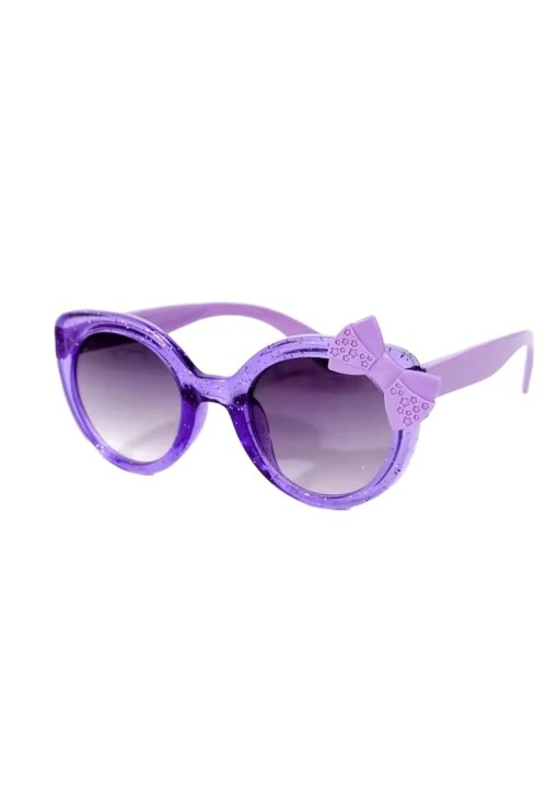 Ochelari de soare pentru fetite - model cu rama semitransparenta accesorizata cu fundita chic - tematica glitter summer - EFAYN-FETE-GENTI SI ACCESORII/Ochelari de soare