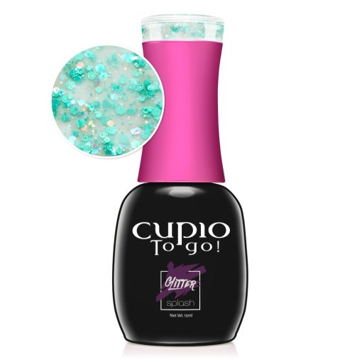 Oja semipermanenta Cupio To Go! Glitter Splash - Aqua Glam 15 ml-Manichiura-Oje Semipermanente