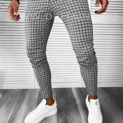 Pantaloni barbati casual regular fit in carouri B1886 B3-2.2-Pantaloni > Pantaloni casual