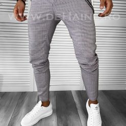 Pantaloni barbati casual regular fit in carouri B7839 B3-2.2-Pantaloni > Pantaloni casual