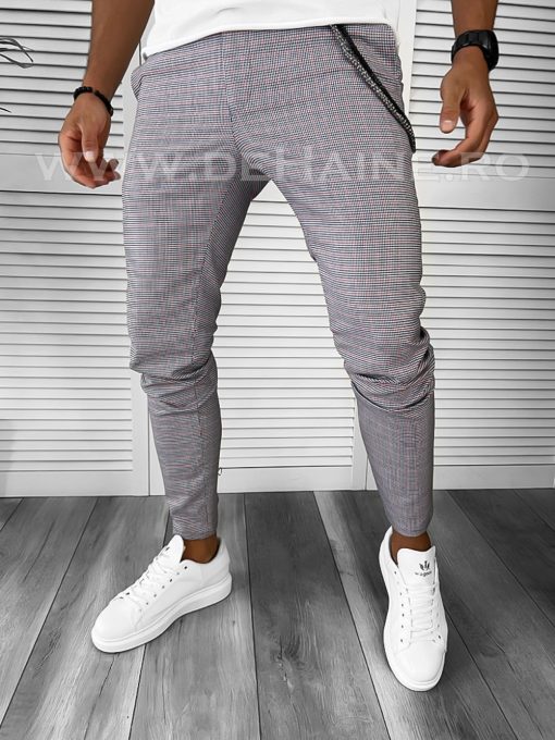 Pantaloni barbati casual regular fit in carouri B7839 B3-2.2-Pantaloni > Pantaloni casual