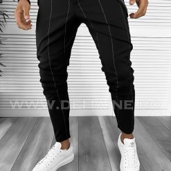 Pantaloni barbati casual regular fit negri B8022 B9-2-Pantaloni > Pantaloni casual