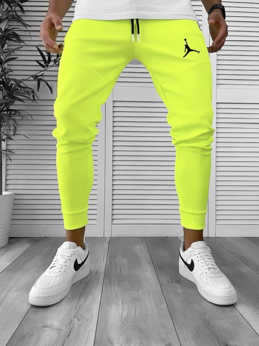 Pantaloni de trening neon conici 12361 N1-4.2-Pantaloni > Pantaloni de trening