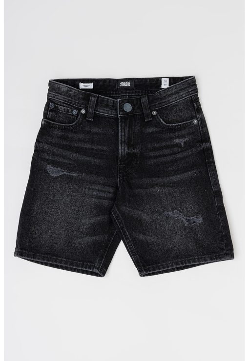 Pantaloni scurti de denim cu detalii cu aspect deteriorat-BAIETI-IMBRACAMINTE/Sorturi