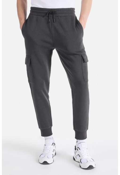 Pantaloni sport cargo cu snur in talie-BARBATI-IMBRACAMINTE/Pantaloni si colanti