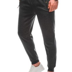 Pantaloni uni de trening cu buzunare laterale-BARBATI-IMBRACAMINTE/Pantaloni si colanti