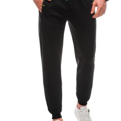 Pantaloni uni de trening cu buzunare laterale-BARBATI-IMBRACAMINTE/Pantaloni si colanti