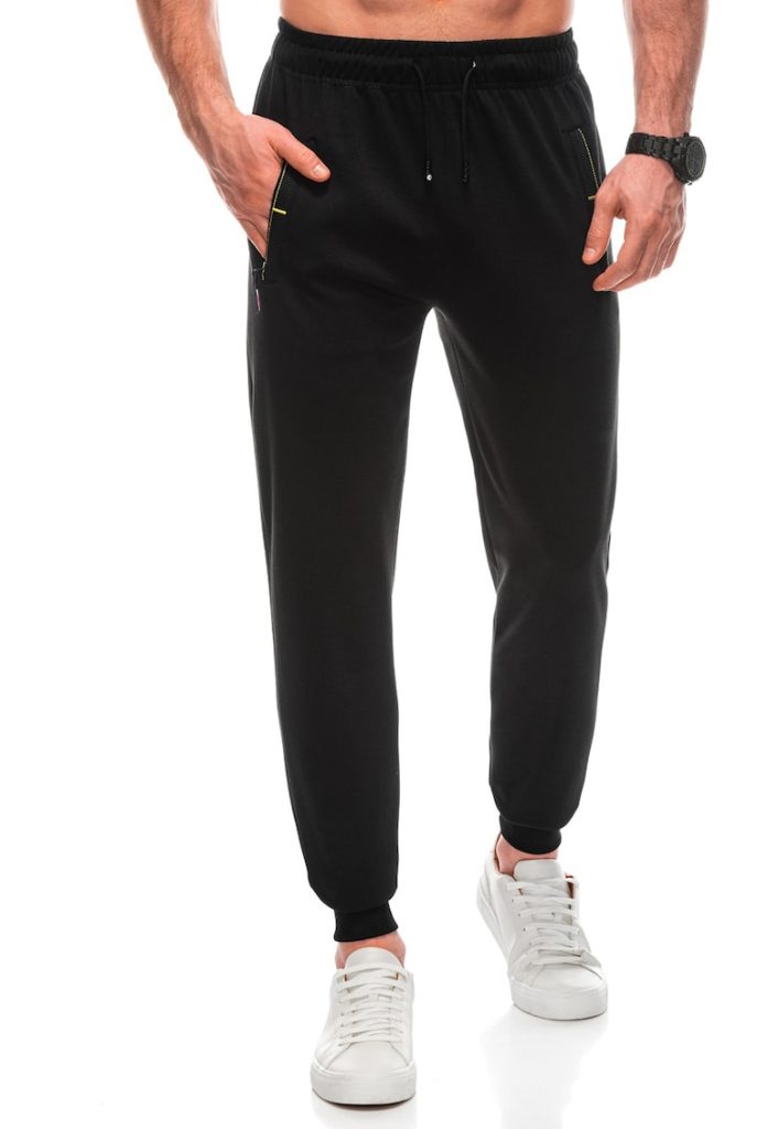 Pantaloni uni de trening cu buzunare laterale-BARBATI-IMBRACAMINTE/Pantaloni si colanti