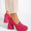 Pantofi cu toc gros roz Hoya-Pantofi cu toc gros-89 lei
