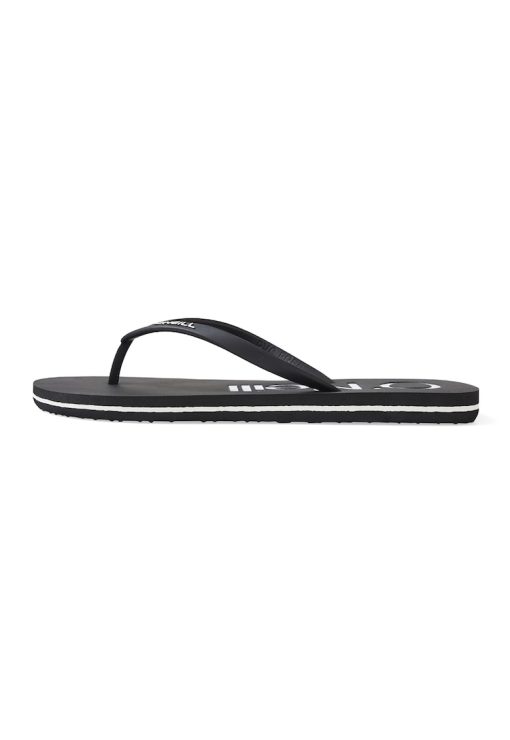 Papuci flip-flop cu logo contrastant pe brant Profile Logo-FEMEI-INCALTAMINTE/Papuci