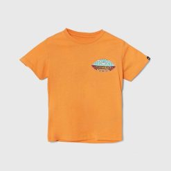 Quiksilver tricou de bumbac pentru copii TROPICALFADEBOY culoarea portocaliu