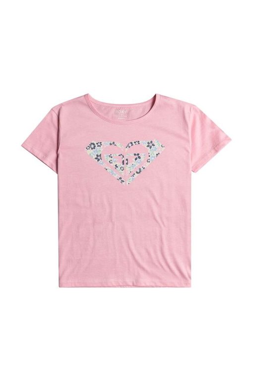 Roxy tricou de bumbac pentru copii DAY AND NIGHT culoarea roz-Îmbrăcăminte