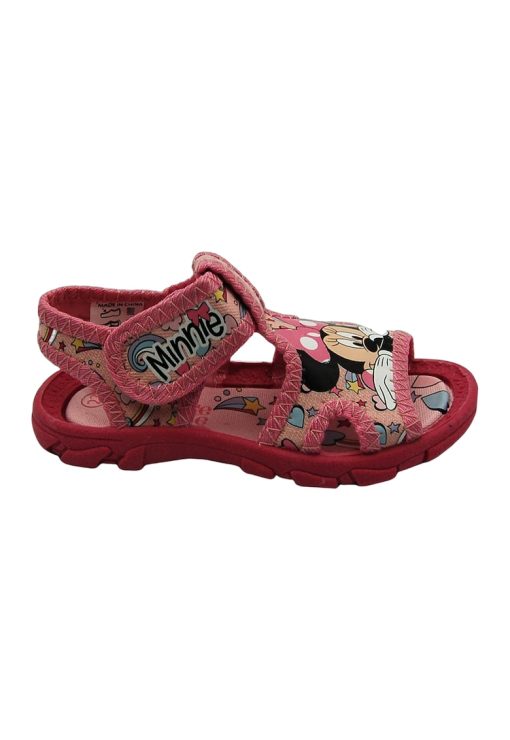 Sandale cu imprimeu Minnie Mouse si velcro-FETE-INCALTAMINTE/Sandale