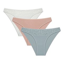 Set de chiloti din amestec de bumbac - 3 perechi-FEMEI-IMBRACAMINTE/Lenjerie intima