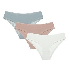 Set de chiloti din amestec de bumbac - 3 perechi-FEMEI-IMBRACAMINTE/Lenjerie intima