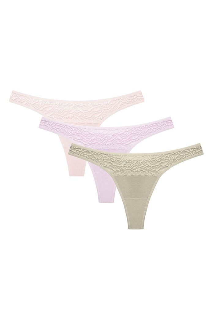 Set de chiloti tanga cu garnituri de dantela - 3 piese-FEMEI-IMBRACAMINTE/Lenjerie intima