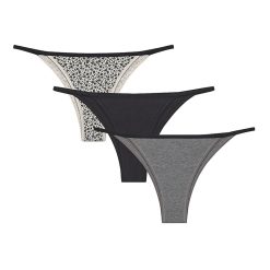 Set de chiloti tanga cu model - 3 perechi-FEMEI-IMBRACAMINTE/Lenjerie intima