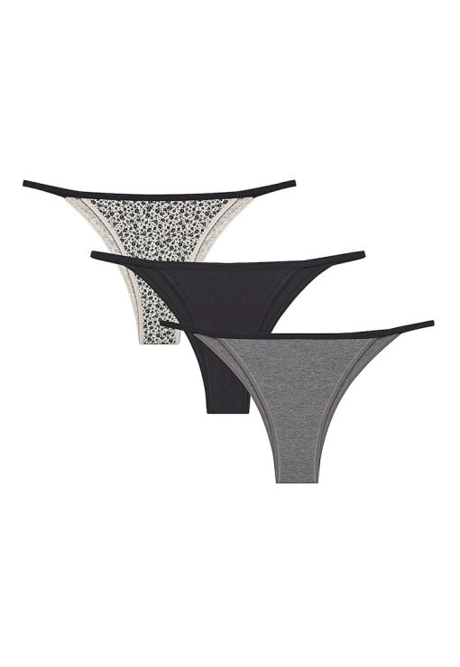 Set de chiloti tanga cu model - 3 perechi-FEMEI-IMBRACAMINTE/Lenjerie intima