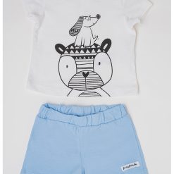 Set de tricou de bumbac si pantaloni scurti-BAIETI-IMBRACAMINTE/Seturi de imbracaminte