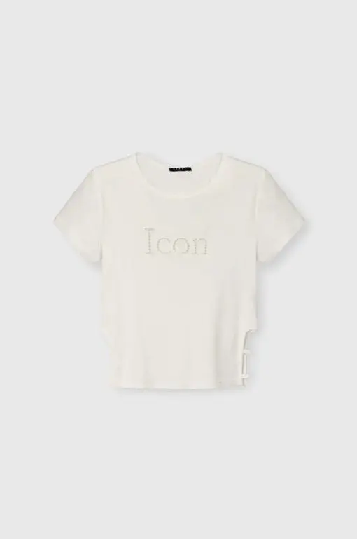 Sisley tricou de bumbac pentru copii culoarea alb-Îmbrăcăminte