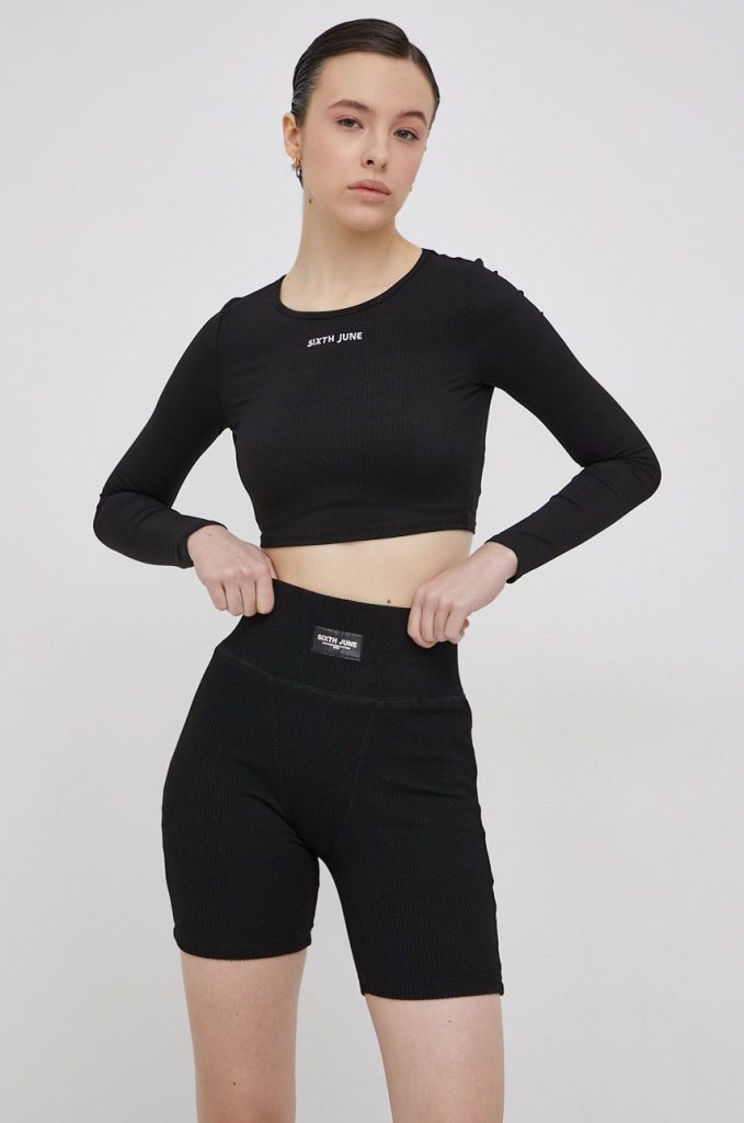 Sixth June Longsleeve culoarea negru-Tricouri