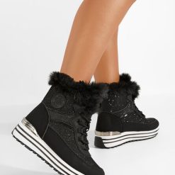 Sneakers High-Top Sambela negri-Sneakers High-Top-Ghete Dama