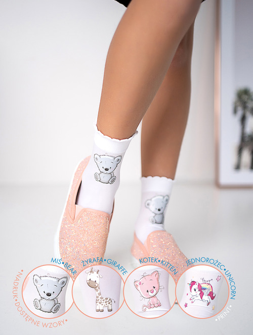 Sosete fete microfibra cu model Knittex Hannah Unicorn 40 den-COPII