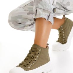 Tenisi High-Top Lanez Verzi-Sneakers High-Top-Tenisi Dama