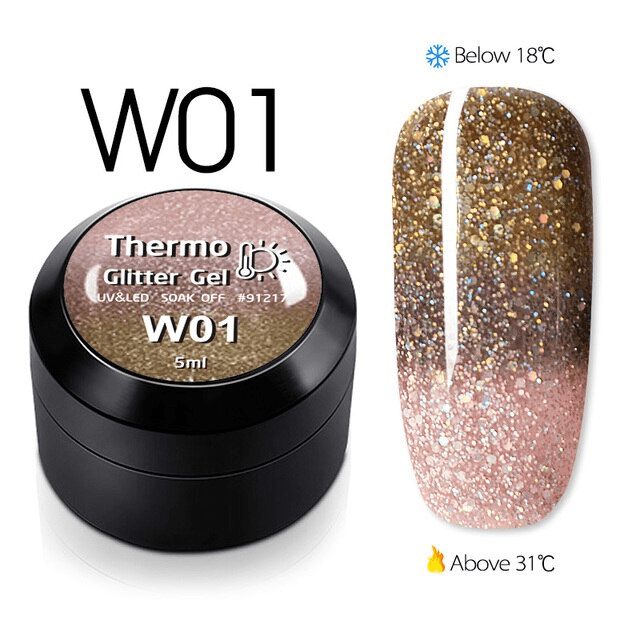 Thermo Glitter Color Gel W01 - W01 - Everin.ro-GELURI COLORATE ❤️ > Thermo Glitter Color Gel