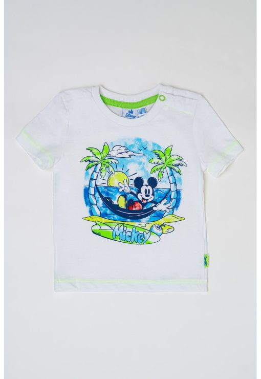 Tricou de bumbac cu Mickey Mouse-BAIETI-IMBRACAMINTE/Tricouri si maiouri