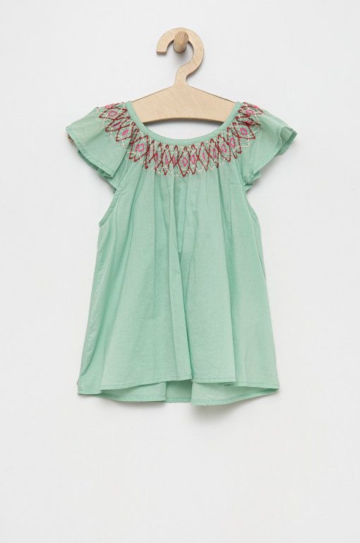 United Colors of Benetton bluza de bumbac pentru copii culoarea verde