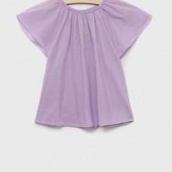 United Colors of Benetton bluza de bumbac pentru copii culoarea violet-Îmbrăcăminte