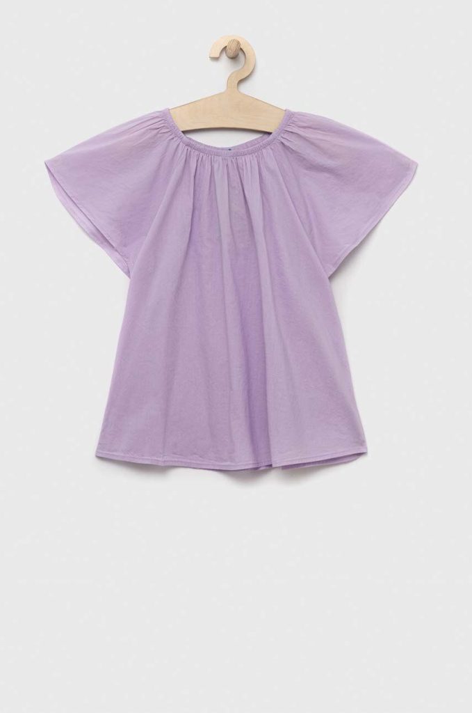 United Colors of Benetton bluza de bumbac pentru copii culoarea violet-Îmbrăcăminte